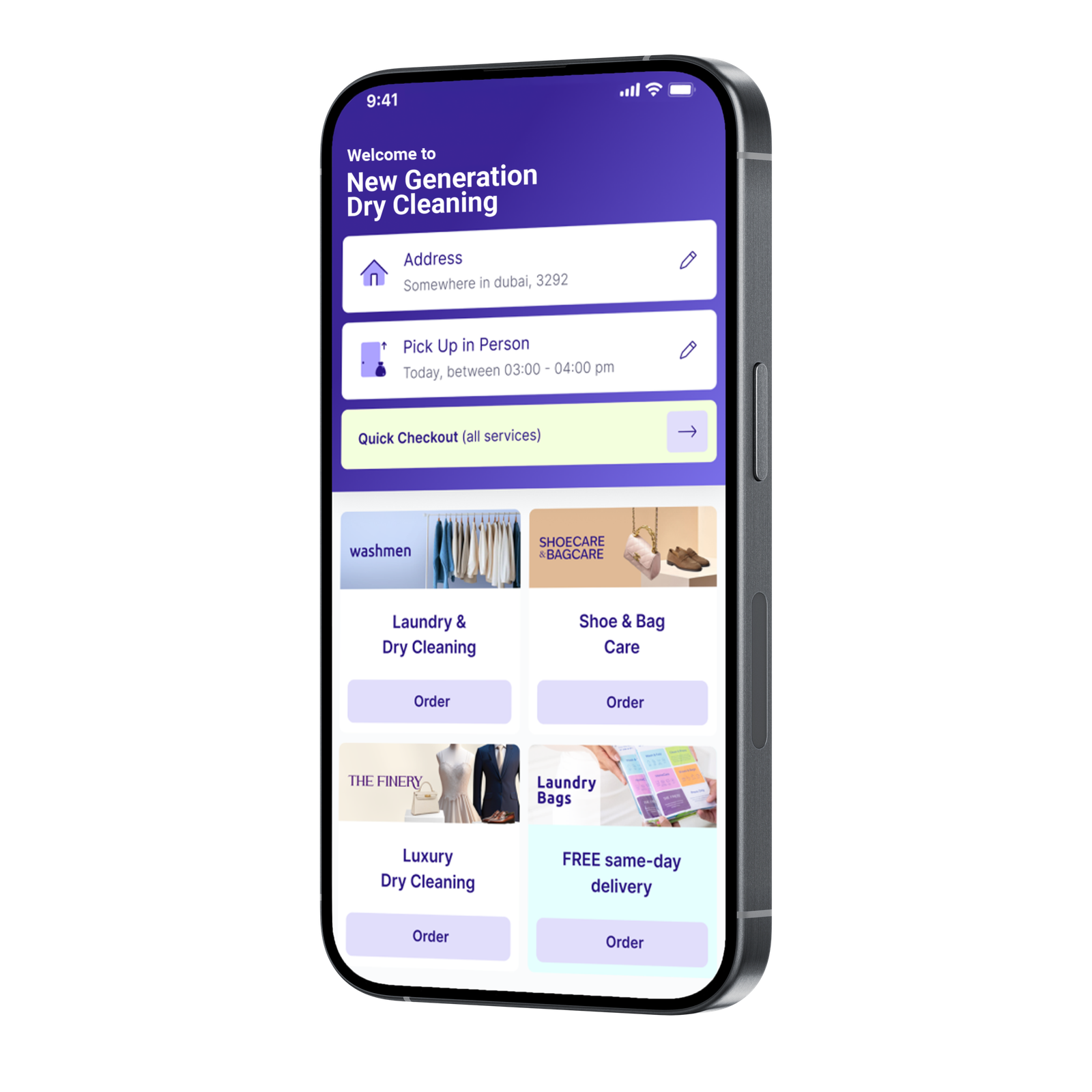 Laundry services on mobile